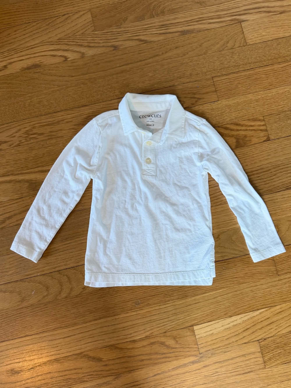 Crewcuts Kids' Long-Sleeve White Polo Shirt